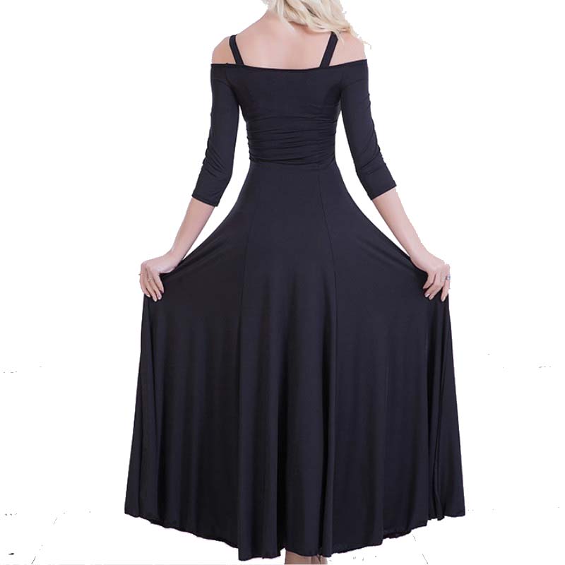 Womens A-Line Maxi Off Shoulder 3/4 Length Sleeve Ballroom Dress DANCEYM Womens A-Line Maxi Off Shoulder 3/4 Length Sleeve Ballroom Dress DANCEYM