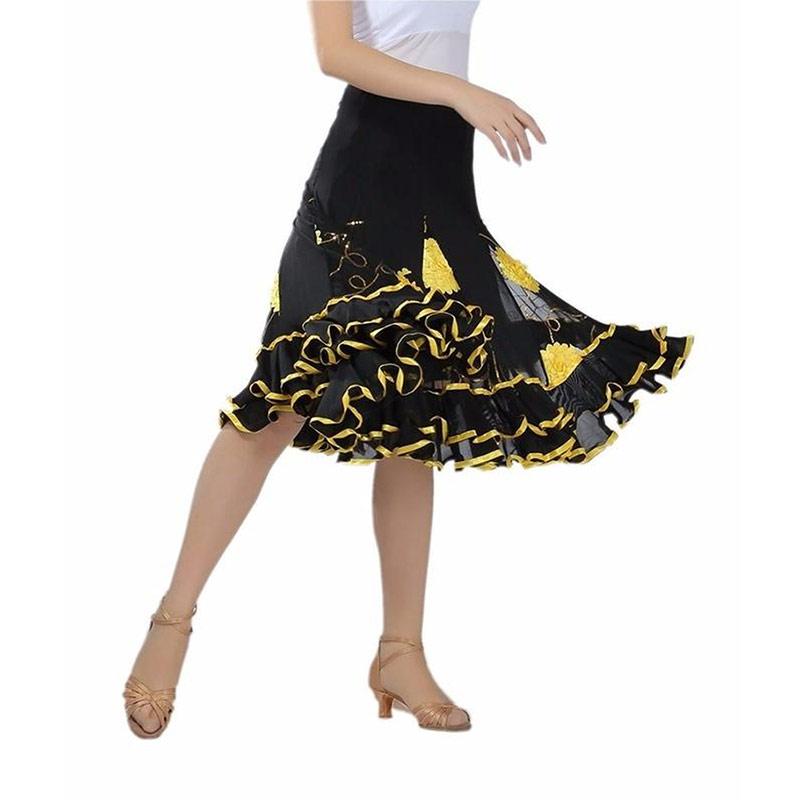 Yellow ballroom dance skirt