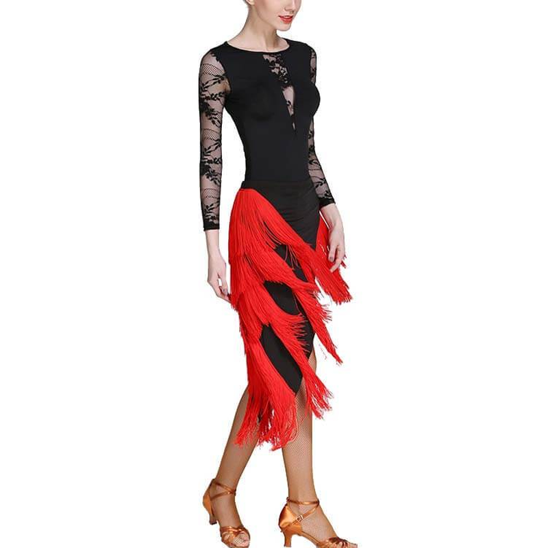 Sheath Knee-Length Latin Dress with Tassels