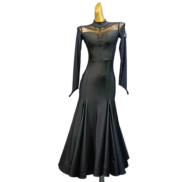 Fishtail Long Ballroom Dress with Mesh