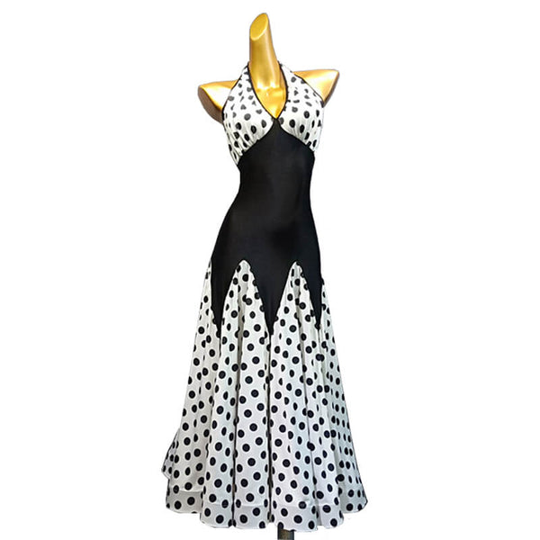 Flared Calf-Length Ballroom Dress with Ruffles