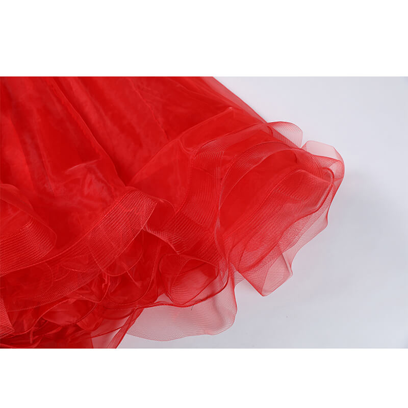 Womens A-Line Long Mandarin Collar Ballroom Dress with Mesh – DANCEYM