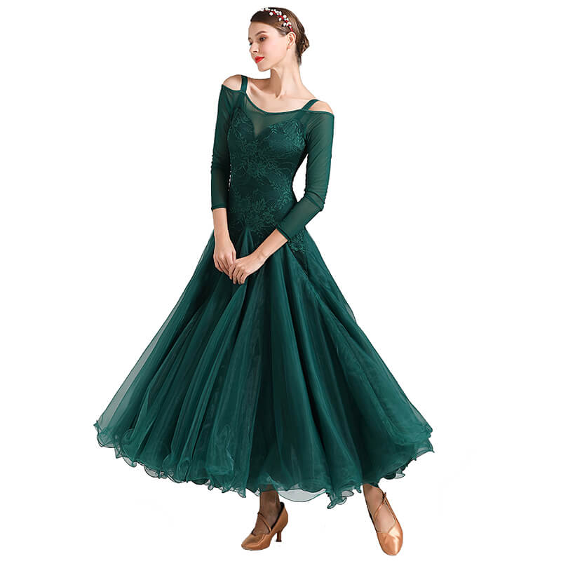 Womens Ball Gown Long Off Shoulder Long Sleeve Ballroom Dress DANCEYM Womens Ball Gown Long Off Shoulder Long Sleeve Ballroom Dress DANCEYM