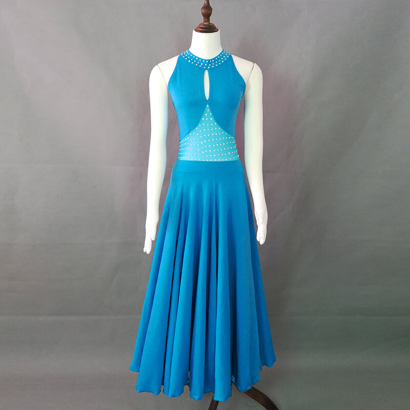 Flared Long Ballroom Dress with Beading