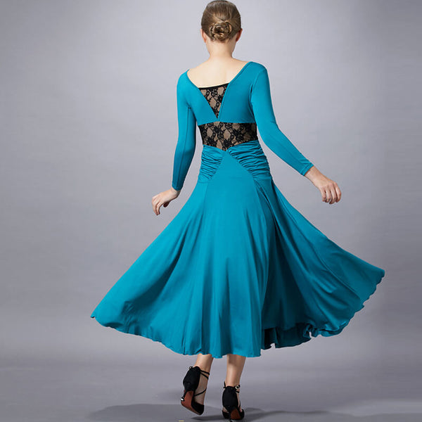 Flared Asymmetric Long Sleeve Dress