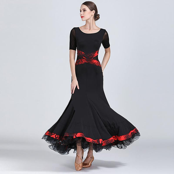 black ballroom dance dress