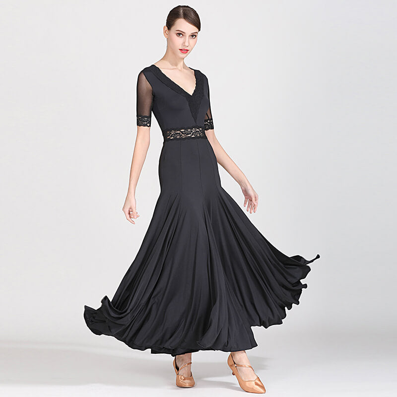black ballroom dance dress