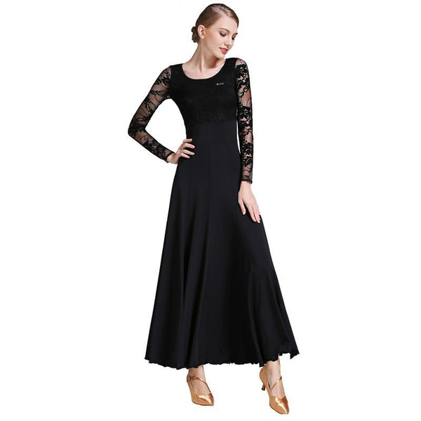Empire Long Ballroom Dress with Lace