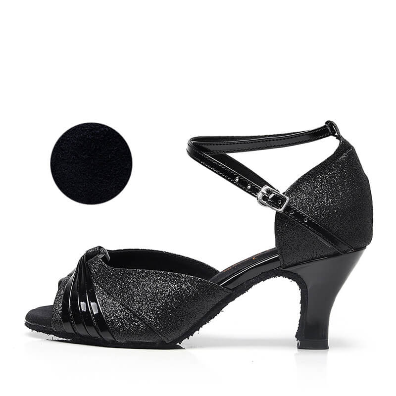 black ballroom shoes 6cm heel