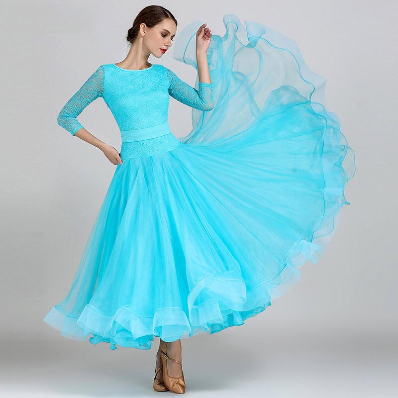 blue ballroom dance dress