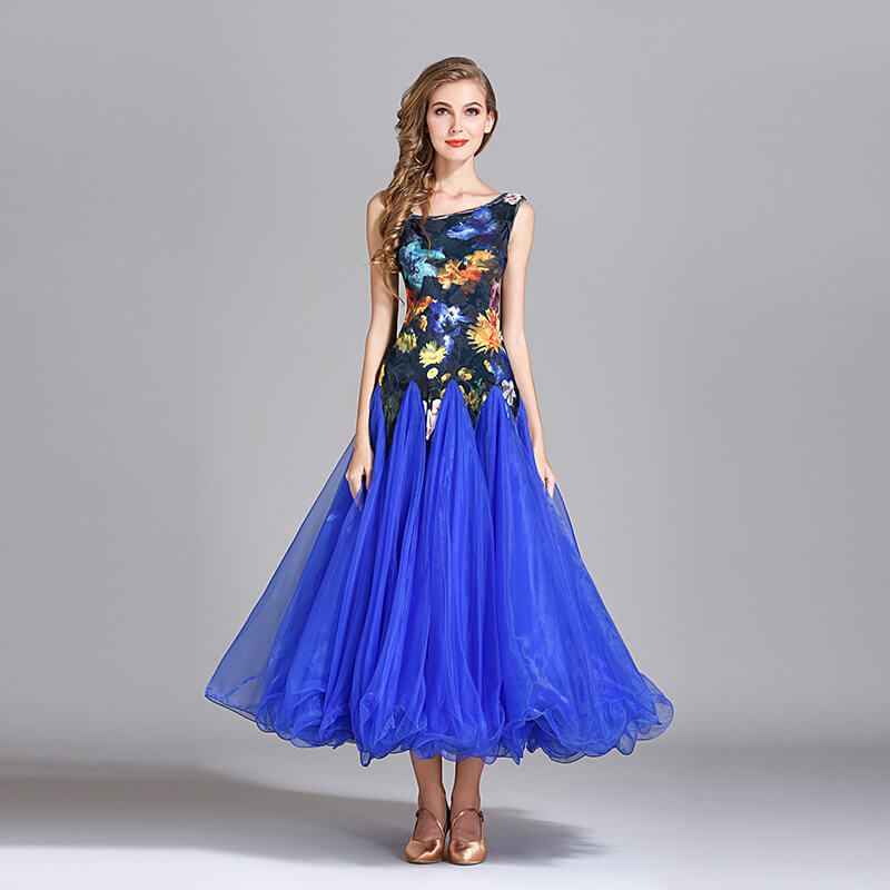 blue ballroom dress