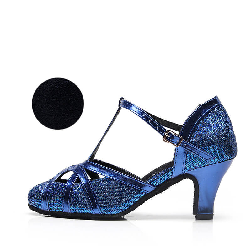 blue ballroom shoes 6cm heel
