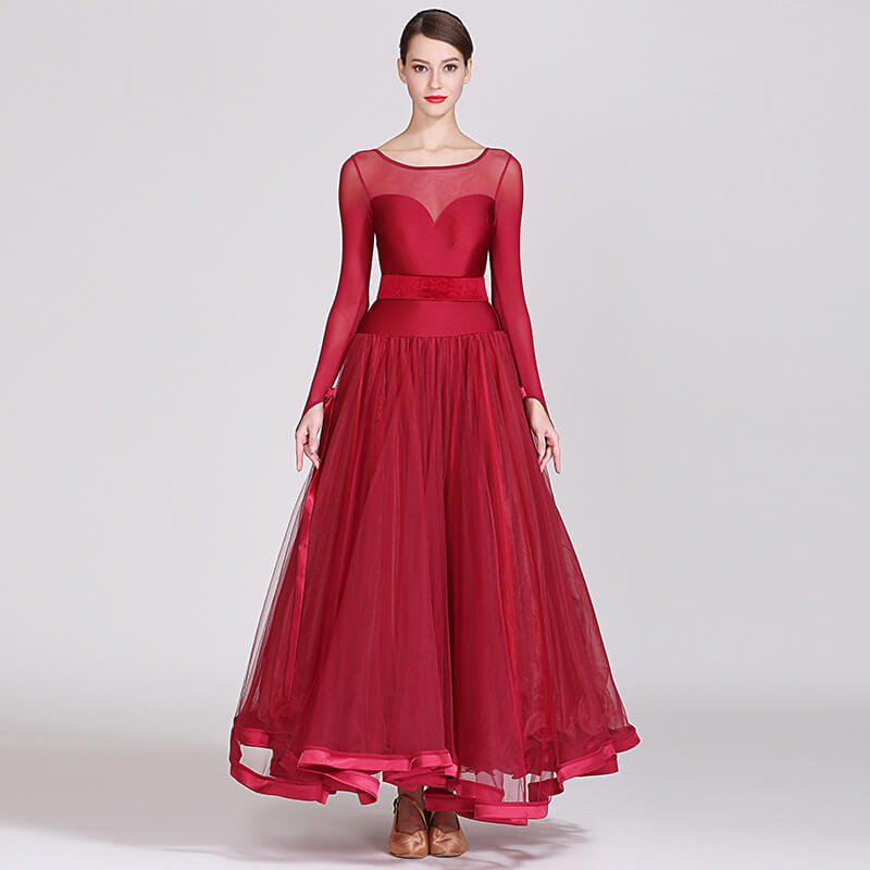 burgundy ballroom dress 1
