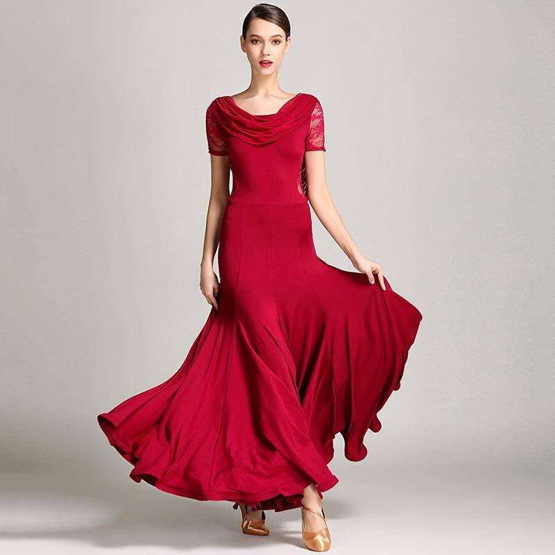 burgundy ballroom dress