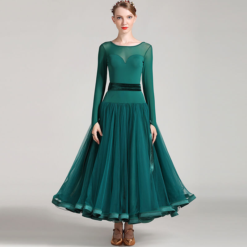 dark green ballroom dress