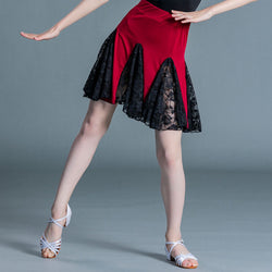 Girls Latin Lace Pleated Dance Skirt