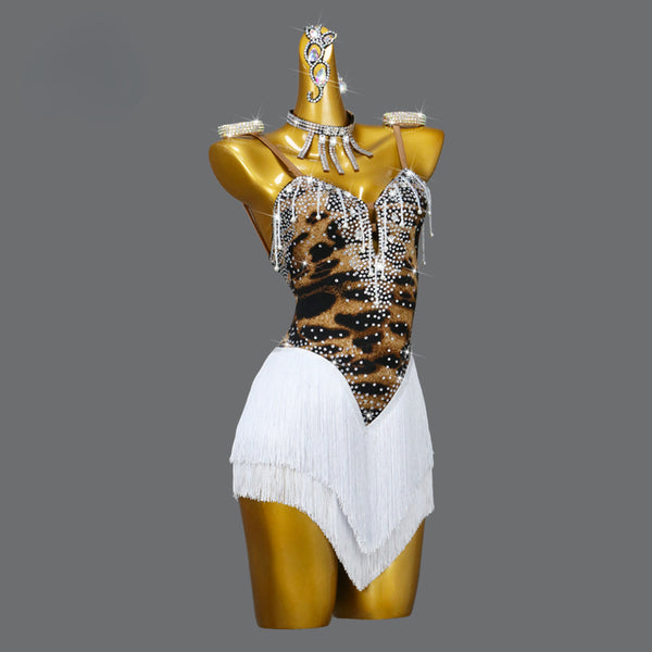 Customzied Leopard Latin Dance Dress