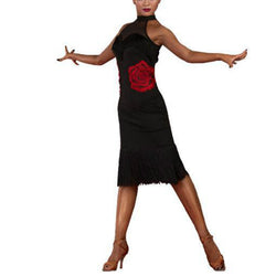 Wrap Knee-Length Latin Dress with Tassels