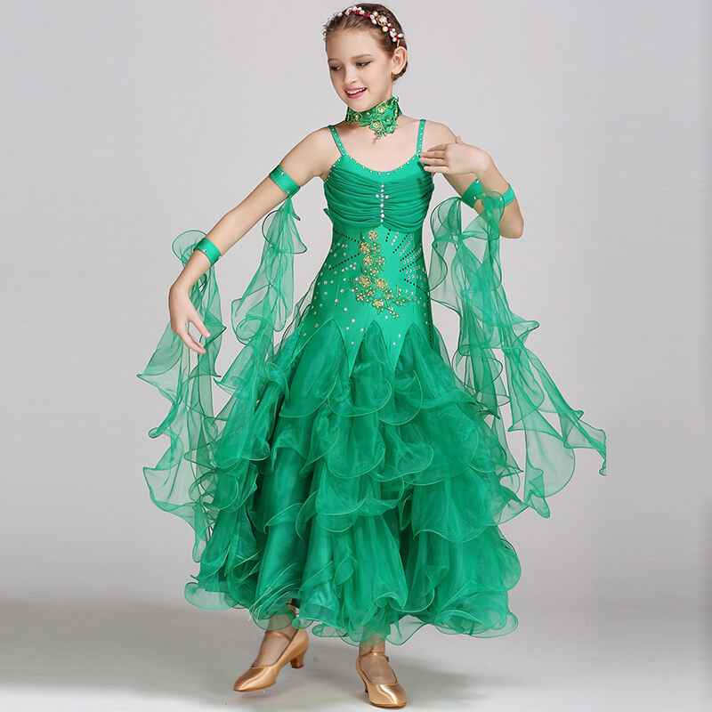 Princess Long Ballroom Dress with Rhinestones