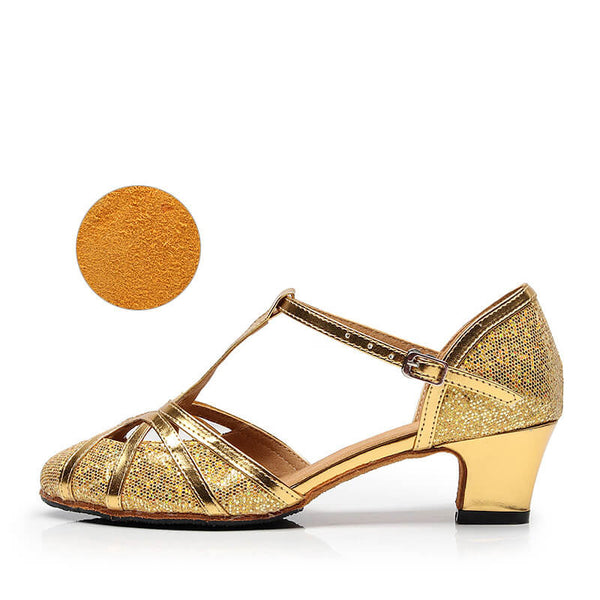 gold ballroom shoes 5cm heel