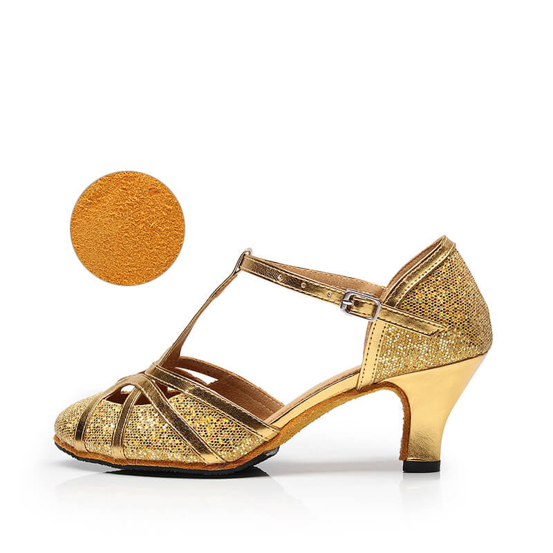 gold ballroom shoes 6cm heel