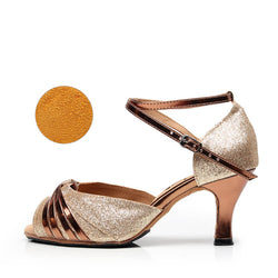 gold ballroom shoes 7.5cm heel
