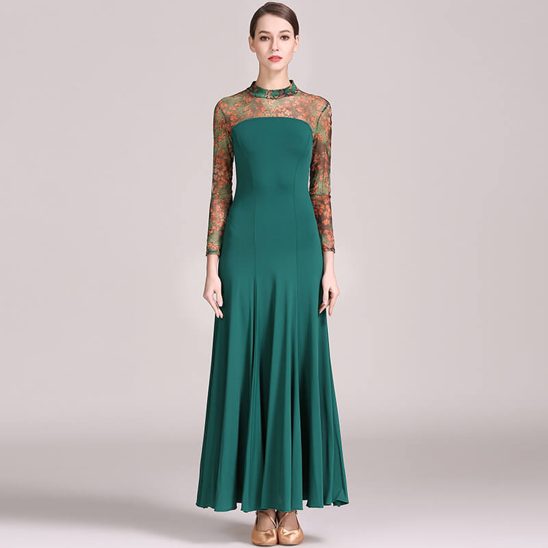 green ballroom dance dress (2)