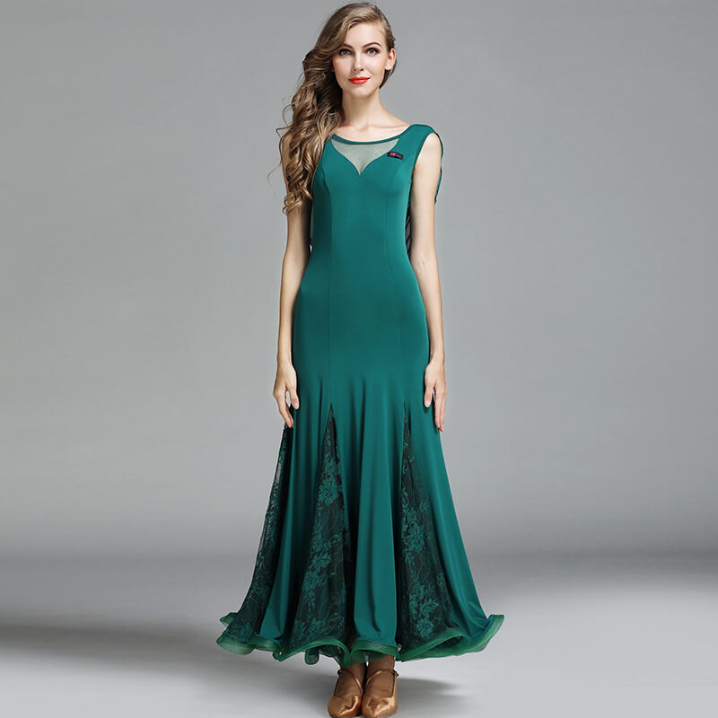 green ballroom dress