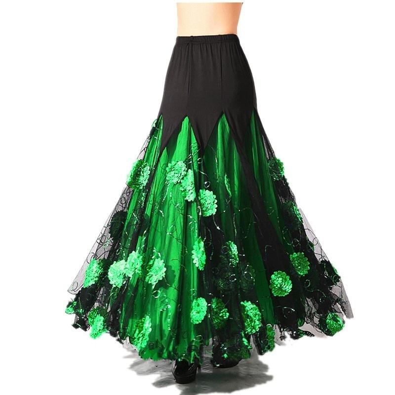 green ballroom skirt