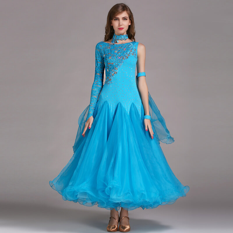 lake blue ballroom dress