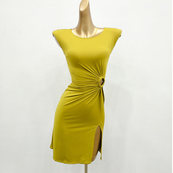 Asymmetric Short Latin Dress with Cutouts