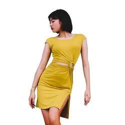 Asymmetric Short Latin Dress with Cutouts