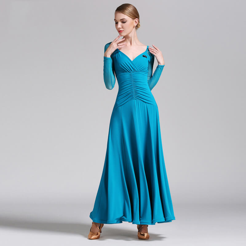 peacock blue ballroom dress