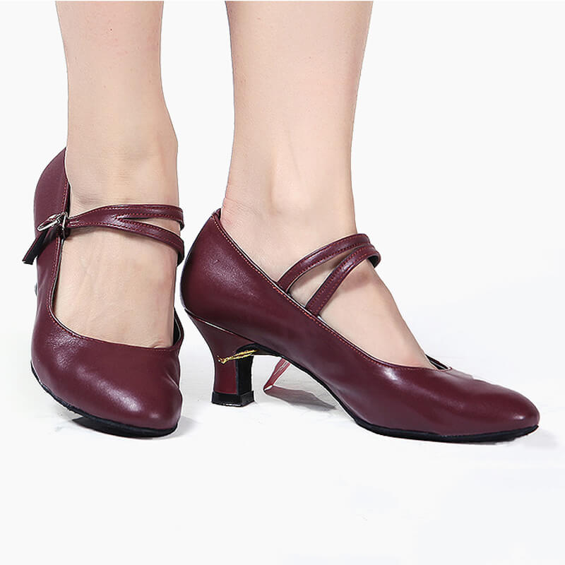 plum color ballroom shoes 1