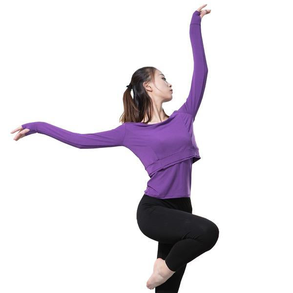 purple contemporary dance tops