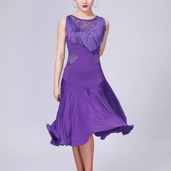 purple latin dress