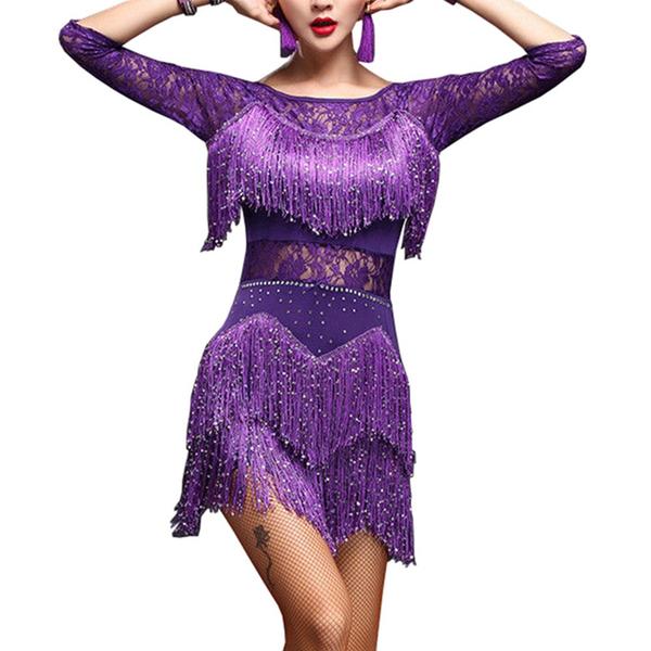 purple latin dress