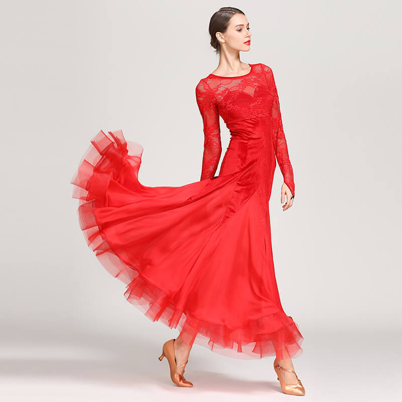 red ballroom dance dress 1