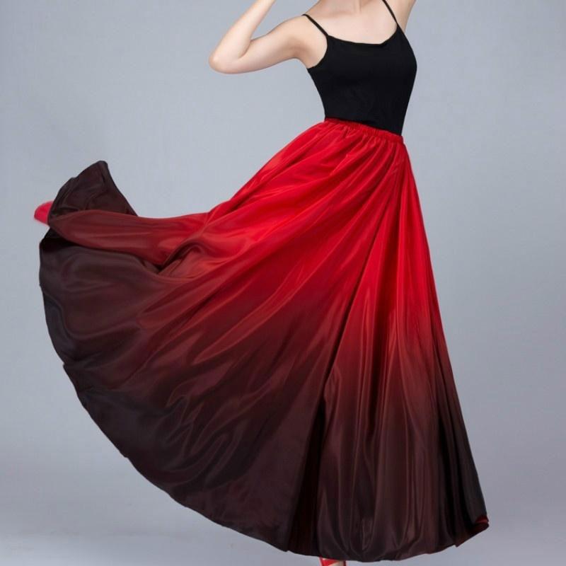 red ballroom dance skirt