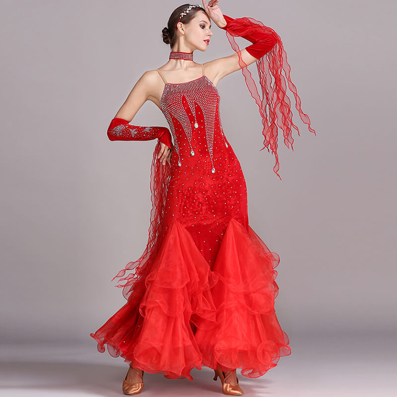 red ballroom dresses dance
