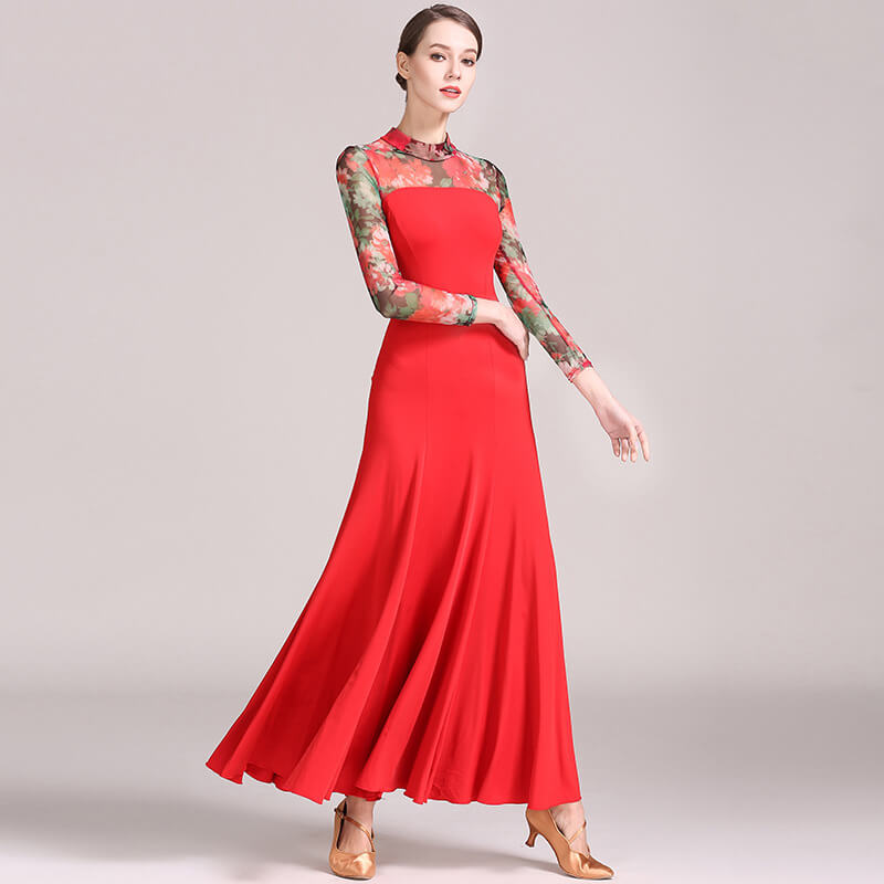 red ballroom dress