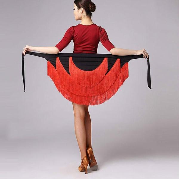 black red latin skirt