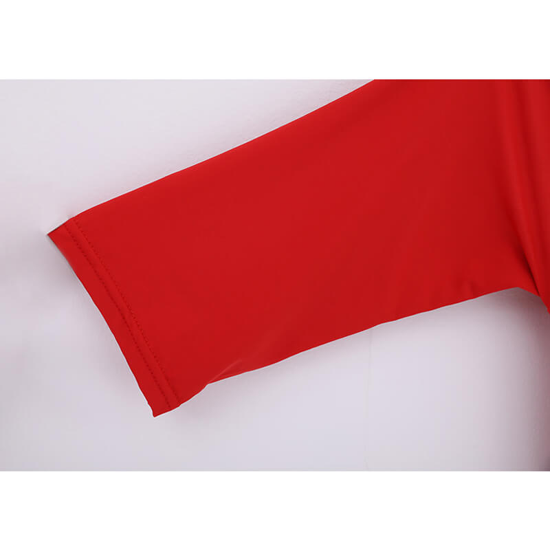 red half sleeve ballroom dress details 5