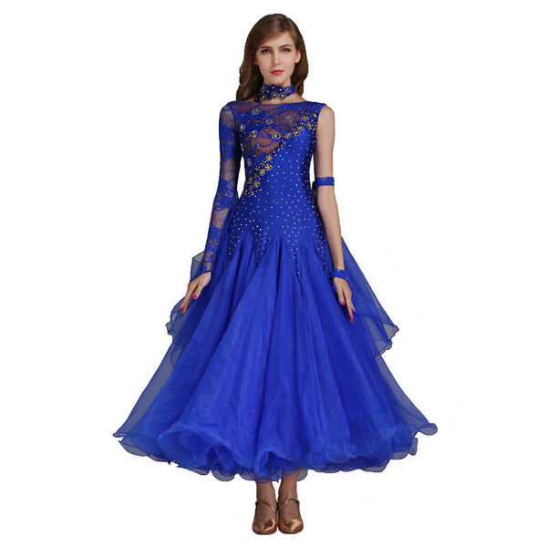 sapphire blue ballroom dance dress