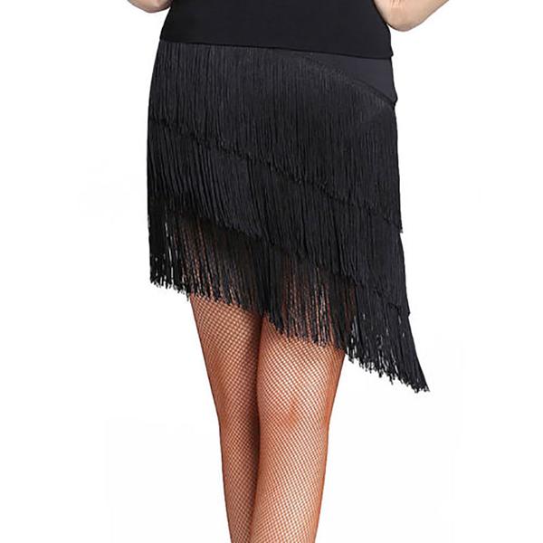 tassel latin dance skirt-black-4