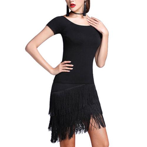 tassel latin dance skirt-black-3