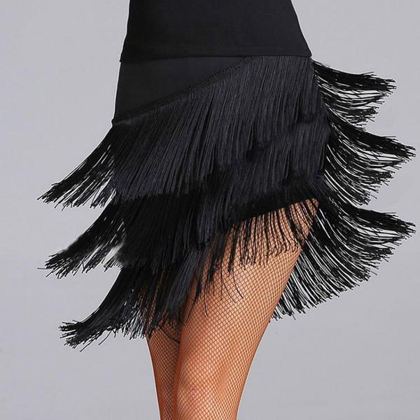 Short black shop tassel skirt