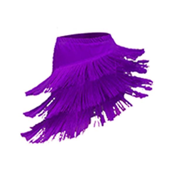 tassel latin dance skirt-purple