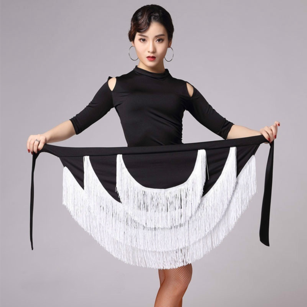 black white latin skirt