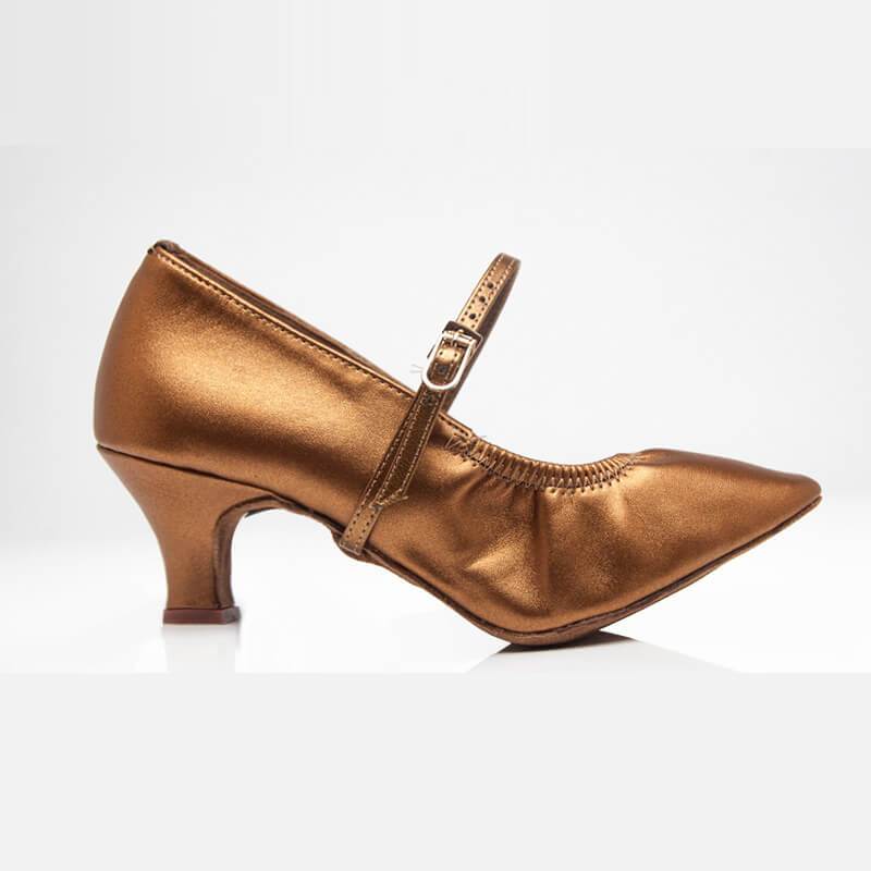 knee length dresses for ladies Saint Emma Metallic Bronze Leather Block Heels 37 / Metallic Bronze main image 0